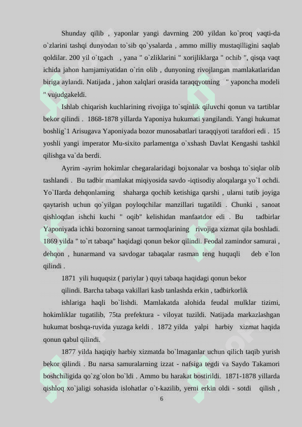XIX ASR OXIRI XX ASR BOSHLARIDA YAPONIYA 5