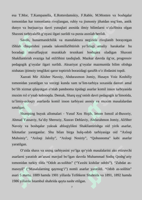 MAKTABGACHA YOSHDAGI BOLALARNI BARKAMOL QILIB TARBIYALASHDA IBN SINONING BOLA TARBIYASIGA DOIR FIKRLARINING ILMIY NAZARIY VA METODOLOGIK MANBALARI 7