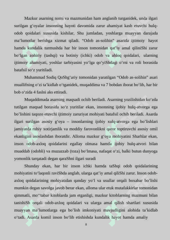 MAKTABGACHA YOSHDAGI BOLALARNI BARKAMOL QILIB TARBIYALASHDA IBN SINONING BOLA TARBIYASIGA DOIR FIKRLARINING ILMIY NAZARIY VA METODOLOGIK MANBALARI 8