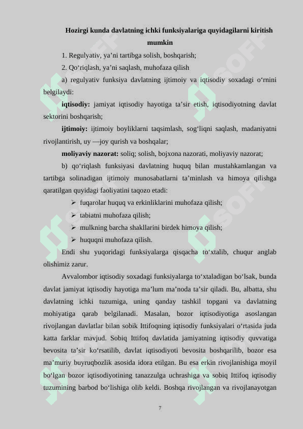 Davlat  funksiyalari tushunchasi va tasnifi 7