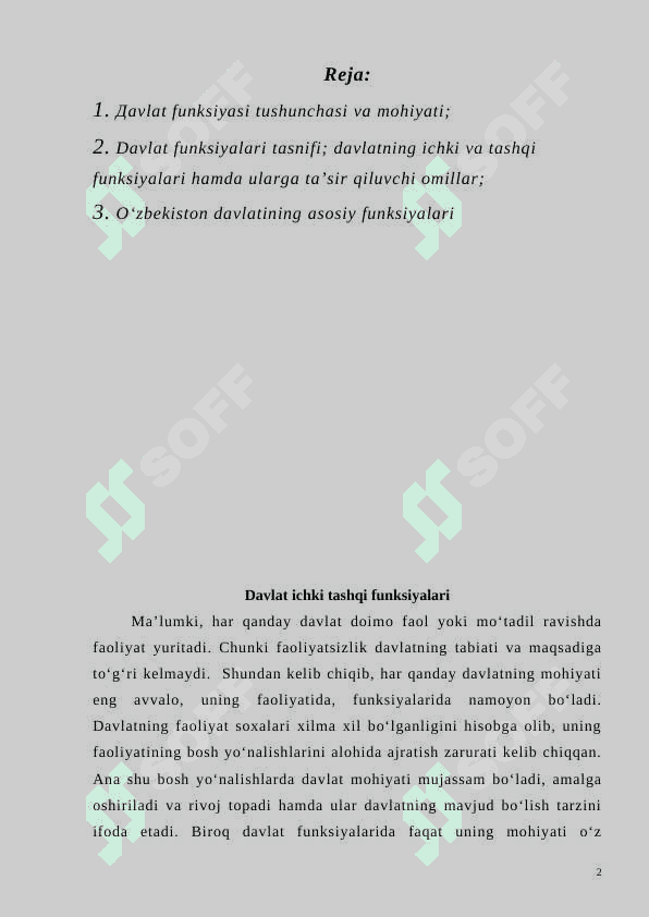 Davlat ichki tashqi funksiyalari 2