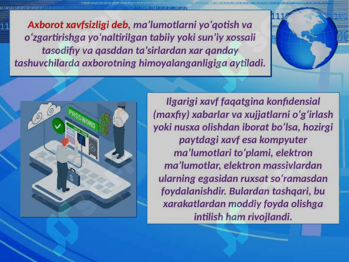Axborot xavfsizligini taminlash 3