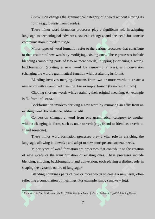 Minor types of word formation 6