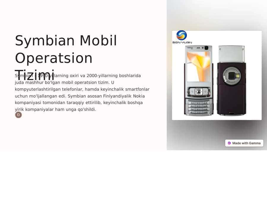 Symbian Mobil Operatsion Tizimi 1