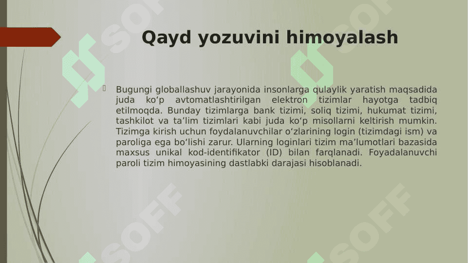 Qayd yozuvini himoyalash 2