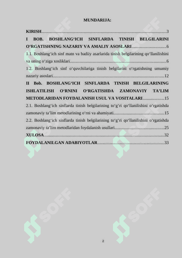Boshlang‘ich sinf o‘quvchilarini tinish belgilarining ishlatilishi bilan tanishtirish 2