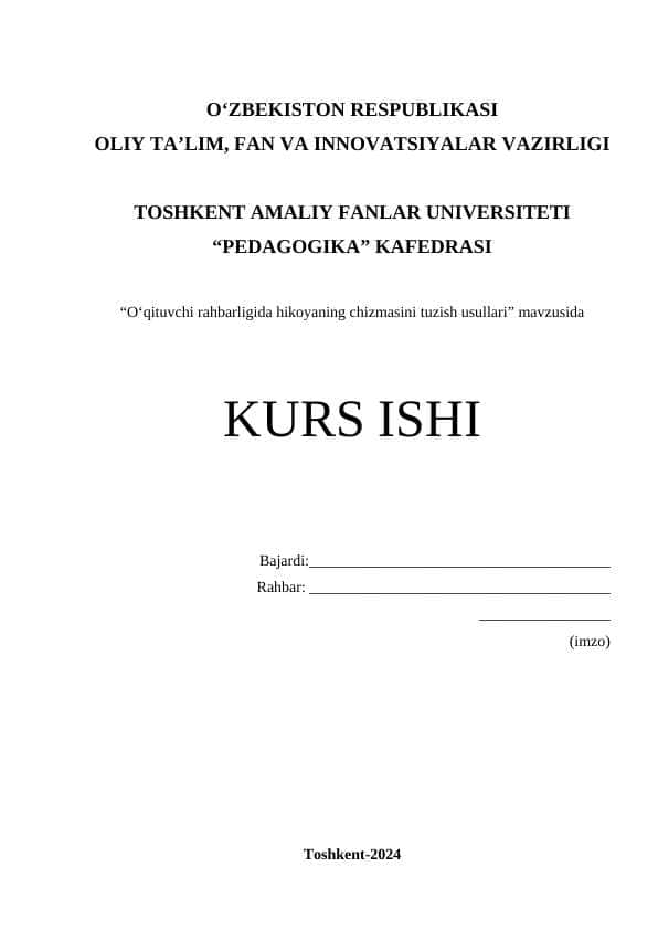 Oʻqituvchi rahbarligida hikoyaning chizmasini tuzish usullari 1