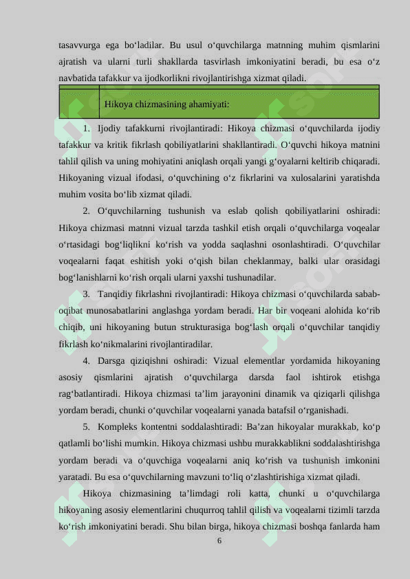Oʻqituvchi rahbarligida hikoyaning chizmasini tuzish usullari 6
