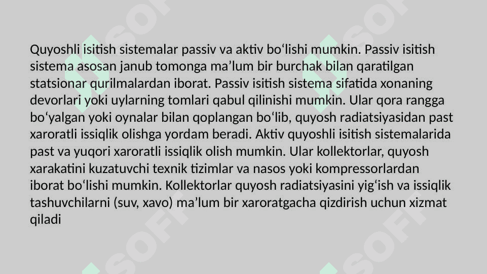 Quyosh isitish tizimlari 4