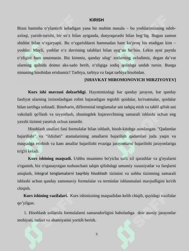Oddiy differensial tenglamalarni ko`p qadamli usullar (Adams va Miln usullari) yordamida taqribiy yechish 3