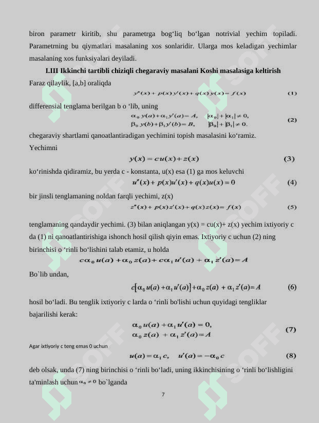 Oddiy differensial tenglamalarni ko`p qadamli usullar (Adams va Miln usullari) yordamida taqribiy yechish 7