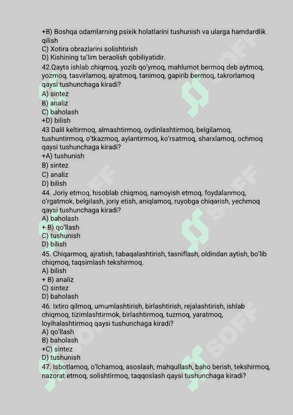 Padogogik mahorat 400 ta test 8