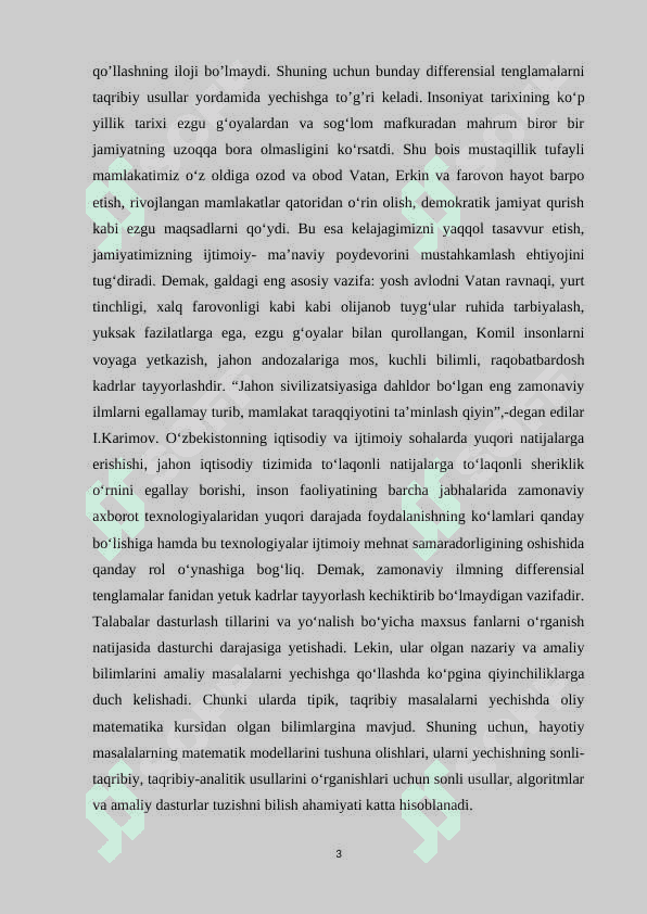 Birinchi tartibli oddiy differensial tenglamalar yechishning sonli usullari 3