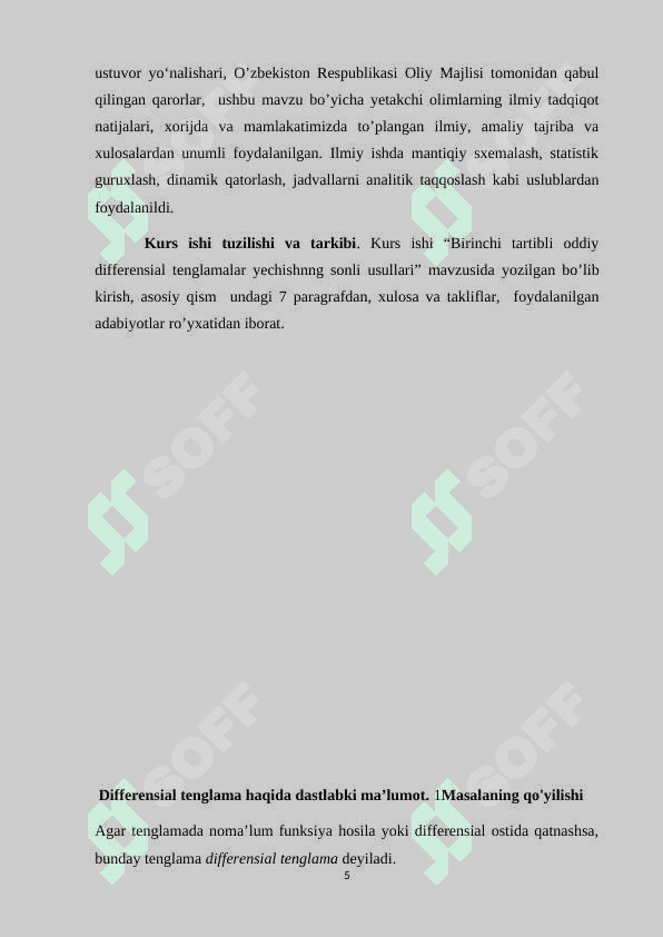 Birinchi tartibli oddiy differensial tenglamalar yechishning sonli usullari 5