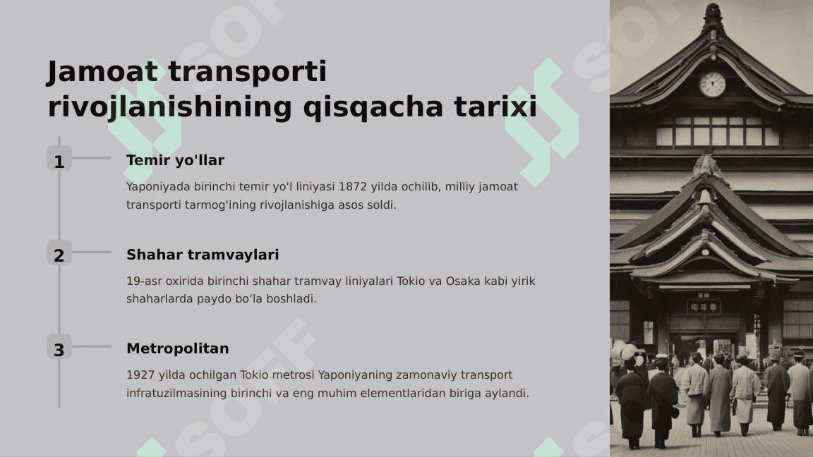 Yaponiyada jamoat transportining roli 2