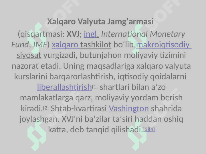 XALQARO VALYUTA-MOLIYA VA KREDIT MUNOSABATLARI 8