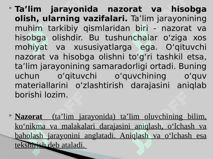 O‘QUVCHILARNING BILIM, KO‘NIKMA VA MALAKALARINI TASHXIS ETISH 5