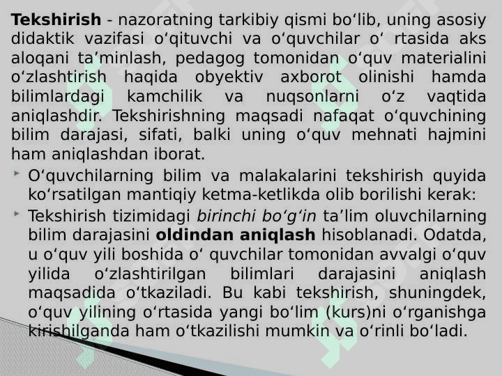 O‘QUVCHILARNING BILIM, KO‘NIKMA VA MALAKALARINI TASHXIS ETISH 6