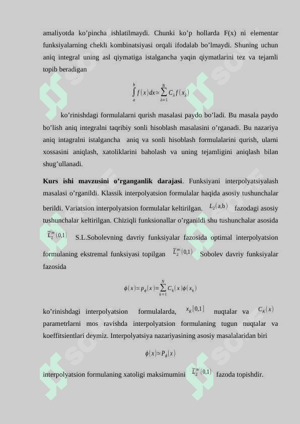Funksiyani interpolyatsiyalash. Splaynlar 4