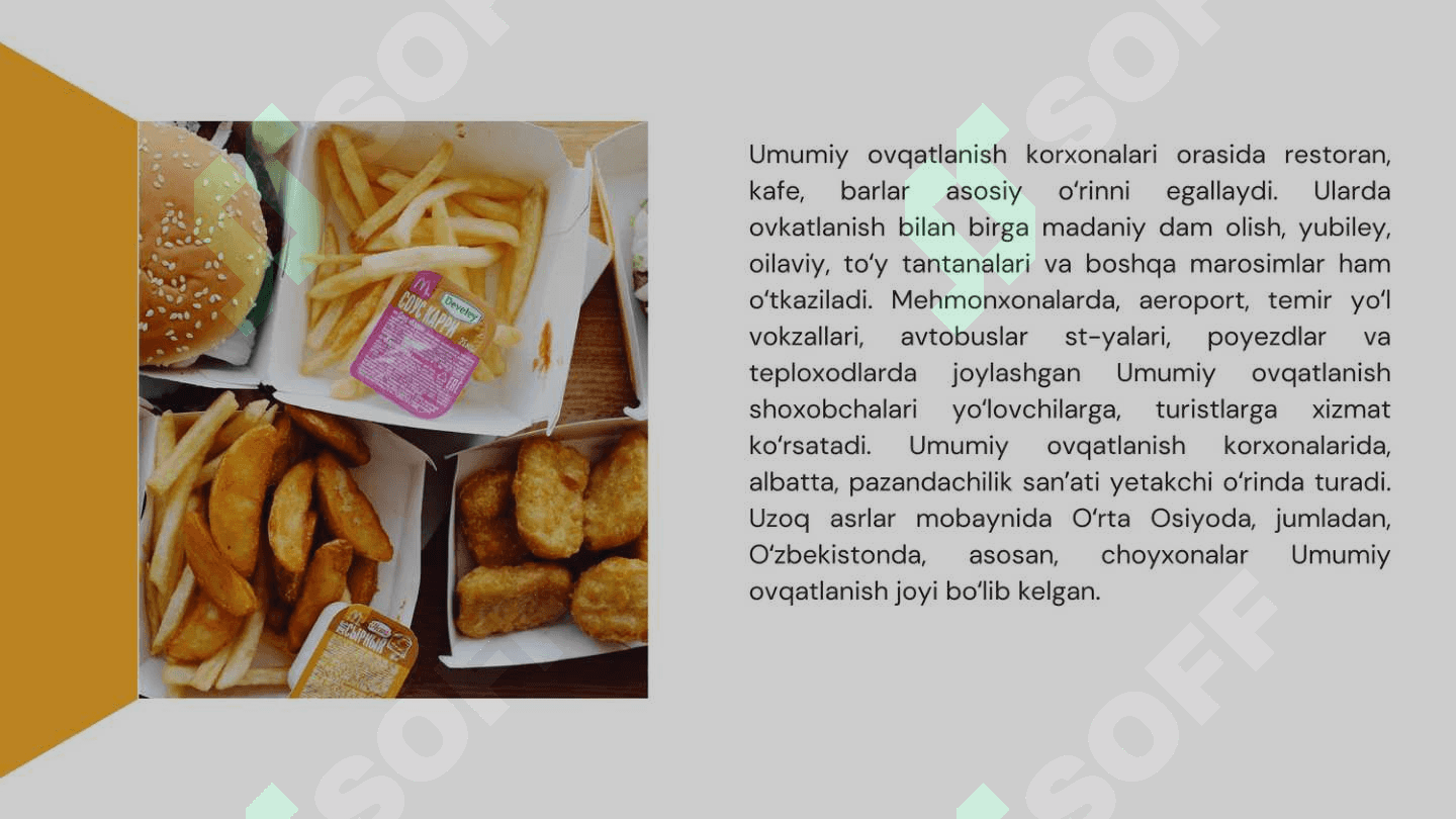 TEZ OVQATLANISH KORXONALARINING PAYDO BO'LISHI VA RIVOJLANISHI 5