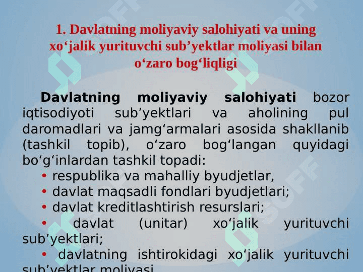 Xo‘jalik yurituvchi sub’yektlar moliyasi – davlat moliyaviy salohiyatining asosi 2