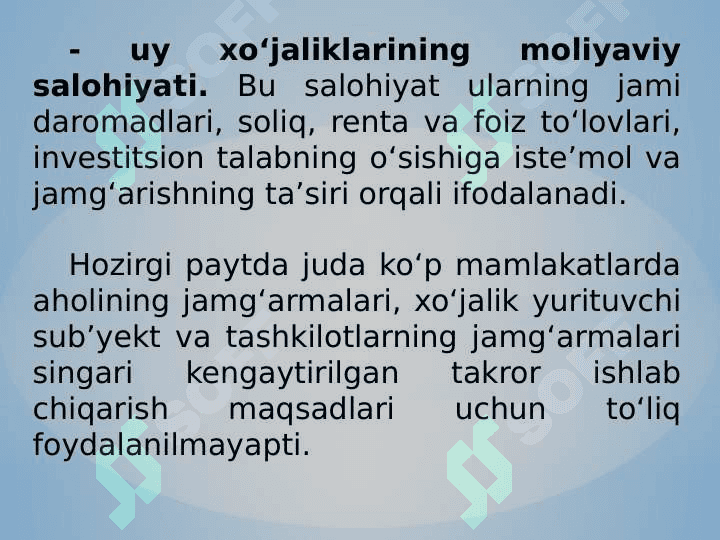 Xo‘jalik yurituvchi sub’yektlar moliyasi – davlat moliyaviy salohiyatining asosi 8