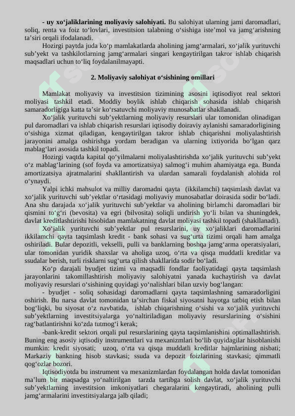 Xo‘jalik yurituvchi sub’yektlar moliyasi – davlat moliyaviy salohiyatining asosi 2