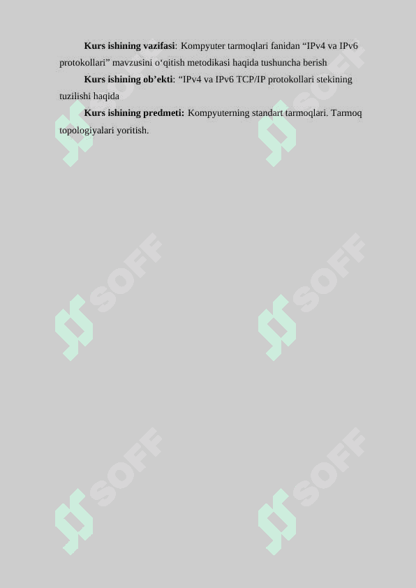 Kompyuter tarmoqlari fanidan “IPv4 va IPv6 protokollari” mavzusini o‘qitish texnologiyasi. 4