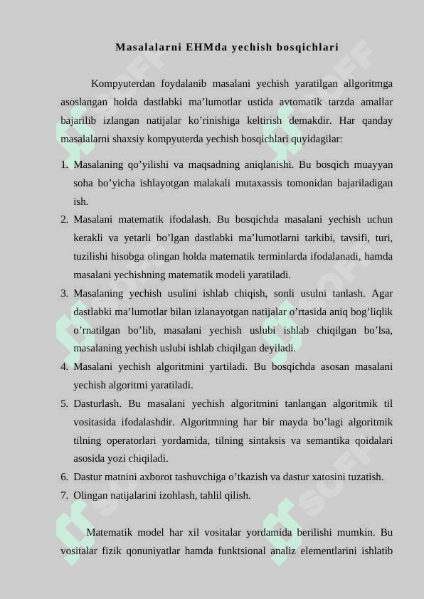 Masalani yechishning axborot texnologiyasi 2
