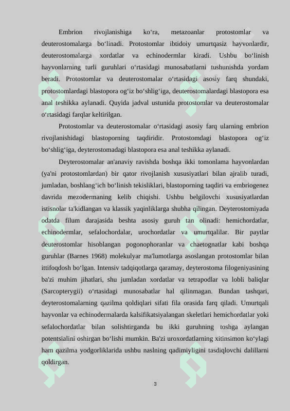 Birlamchi va ikkilamchi og‘izlilar – hayvonlar evolutsiyasining ikki yo‘nalishi 3
