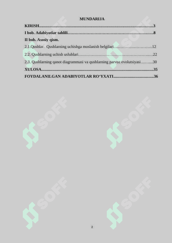 Qushlarning uchishga moslanish belgilari va uchish xillari 2