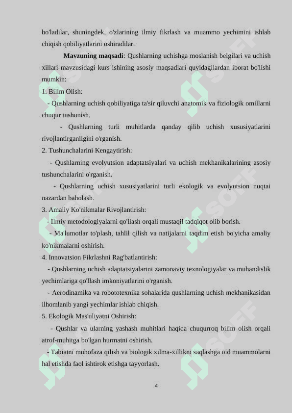 Qushlarning uchishga moslanish belgilari va uchish xillari 4