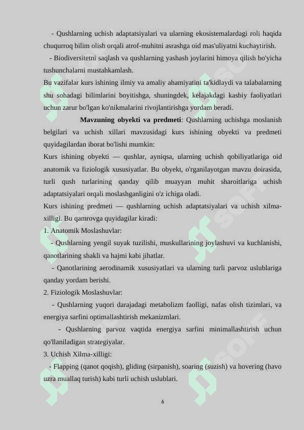 Qushlarning uchishga moslanish belgilari va uchish xillari 6