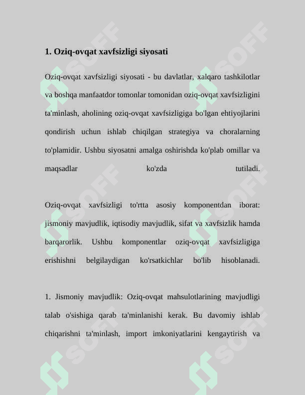 Agrar siyosat oziq-ovqat ta'minoti va xavfsizligi muammolari 3