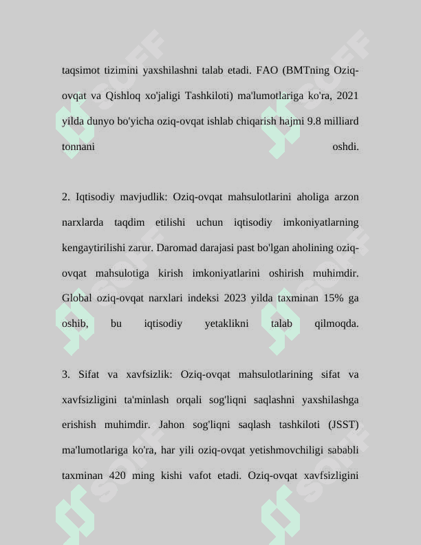 Agrar siyosat oziq-ovqat ta'minoti va xavfsizligi muammolari 4
