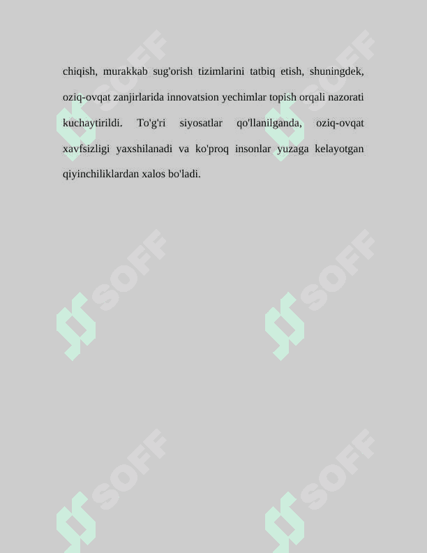 Agrar siyosat oziq-ovqat ta'minoti va xavfsizligi muammolari 7