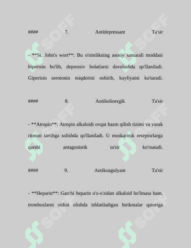 Alkaloidlar. Tarkibida alkaloidlarni saqlovchi dorivor o'simlik (giyoh)lar va dorivor o'simlik (giyoh)lar xom ashyolari 6