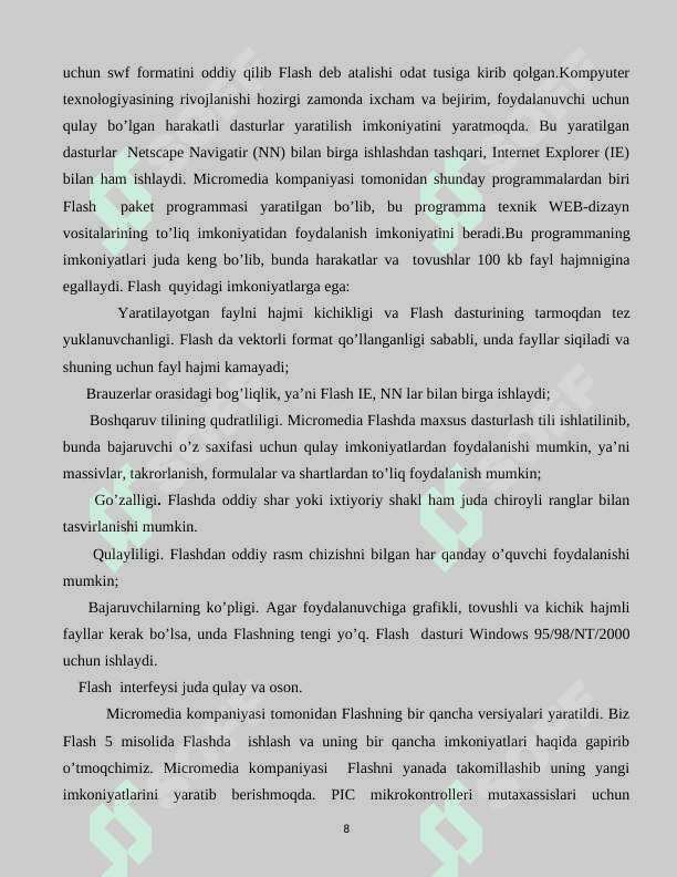 Flash dasturi va uning fan-texnika taraqqiyotida ahamiyati 8