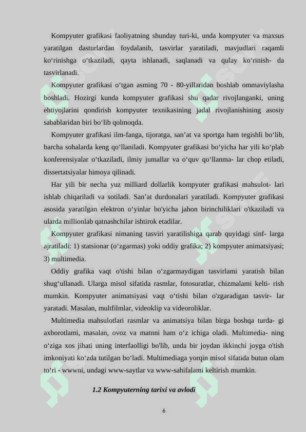 Kompyuter grafikasi bilan ishlovchi dasturlar va ularning imkoniyatlari 6