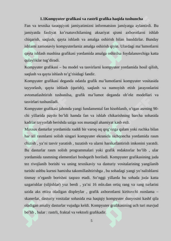 Kompyuter grafikasi turlari va zamonaviy grafik formatlar 2 5