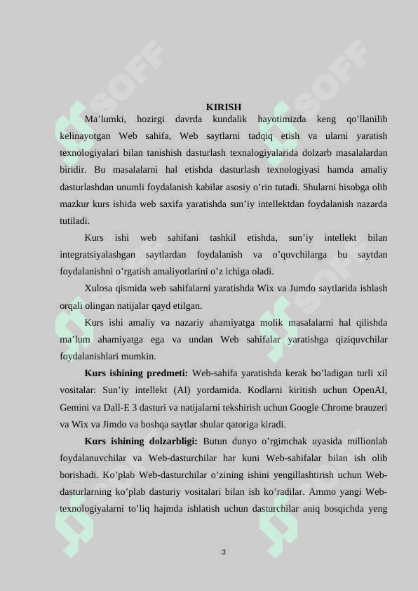Web sahifalarni tashkil etishda sun’iy intellektning o’rni 3