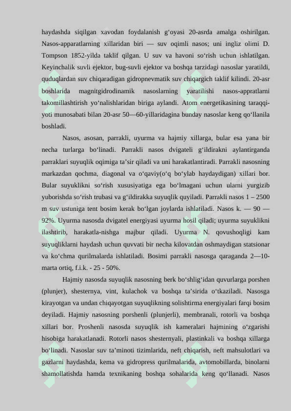 Tejamkor energiya sarfiga ega boʻlgan suv nasoslari haqida 4
