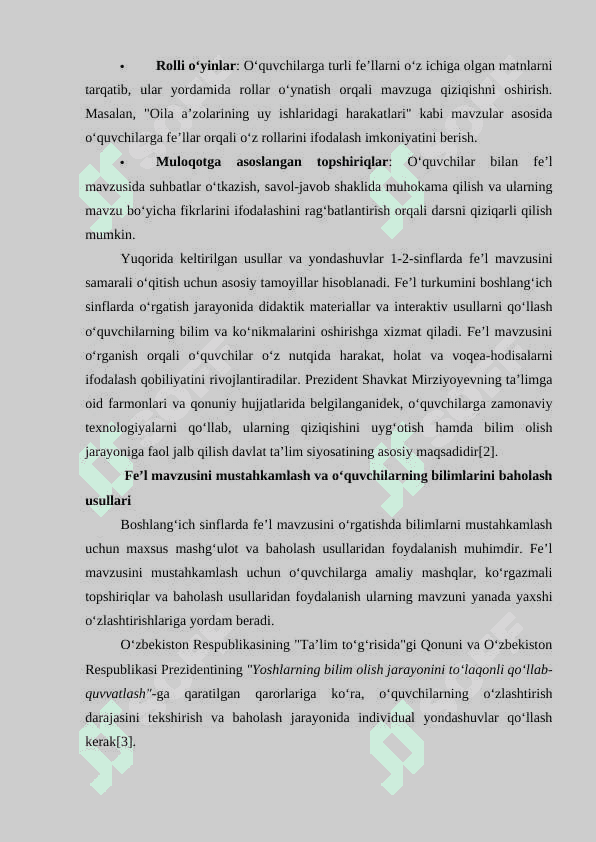 1-2-sinfda fe'l 8