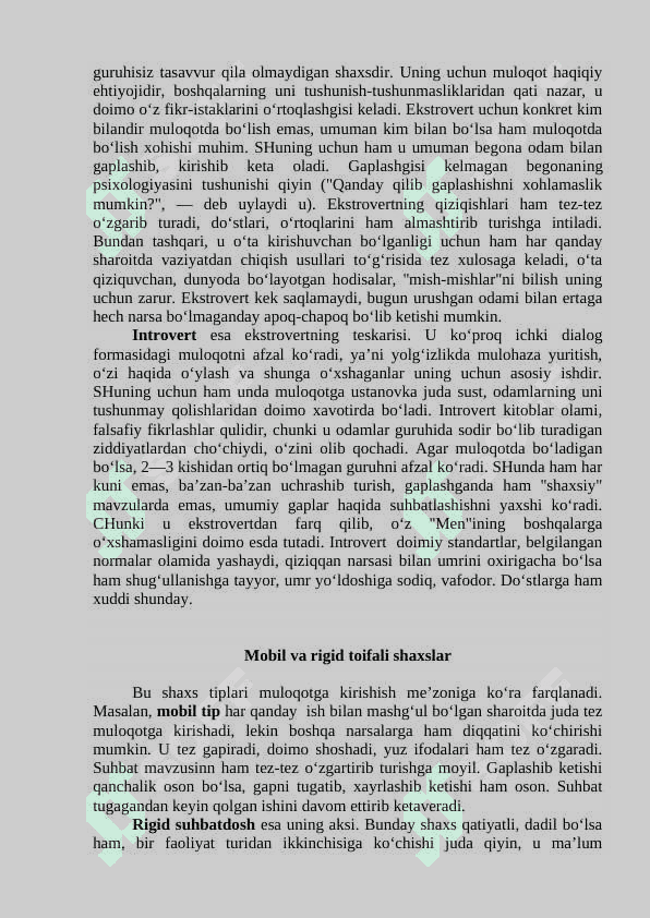 Shaxsning ijtimoiy psixologik tipologiyasi 2