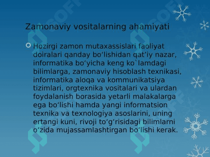 Zamonaviy o’quv texnik vositalari 2