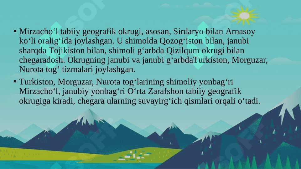 MIRZACHO‘L TABIIY GEOGRAFIK OKRUGI 3