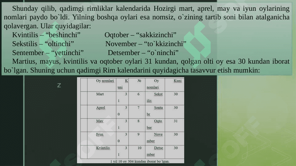 Qadimgi Rim Gretsiya kalendarlari Yuliy sezer kalendar isloxotlari 4