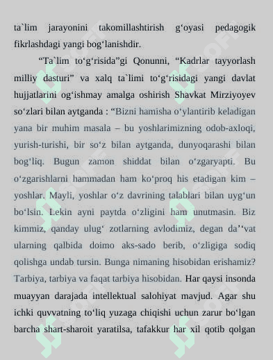 . SAVOD O‘RGATISHNING ASOSIY DAVRIDA O‘QUVCHILARNI O‘QISHGA O‘RGATISH 4