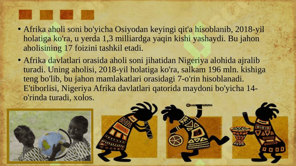 Afrika mamlakatlarining aholisi va ho’jaligi 3