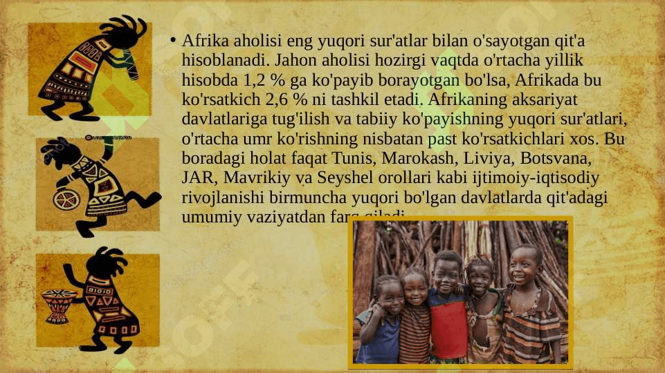 Afrika mamlakatlarining aholisi va ho’jaligi 7